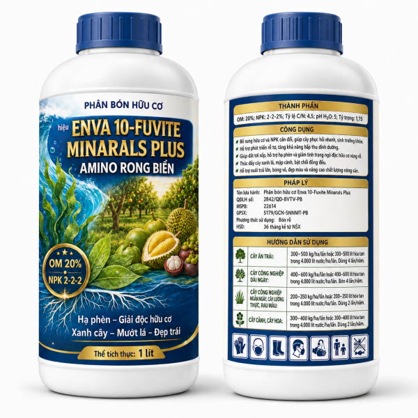 Phân bón hữu cơ Enva 10-Fuvite Minarals Plus hiệu Amino Rong Biển